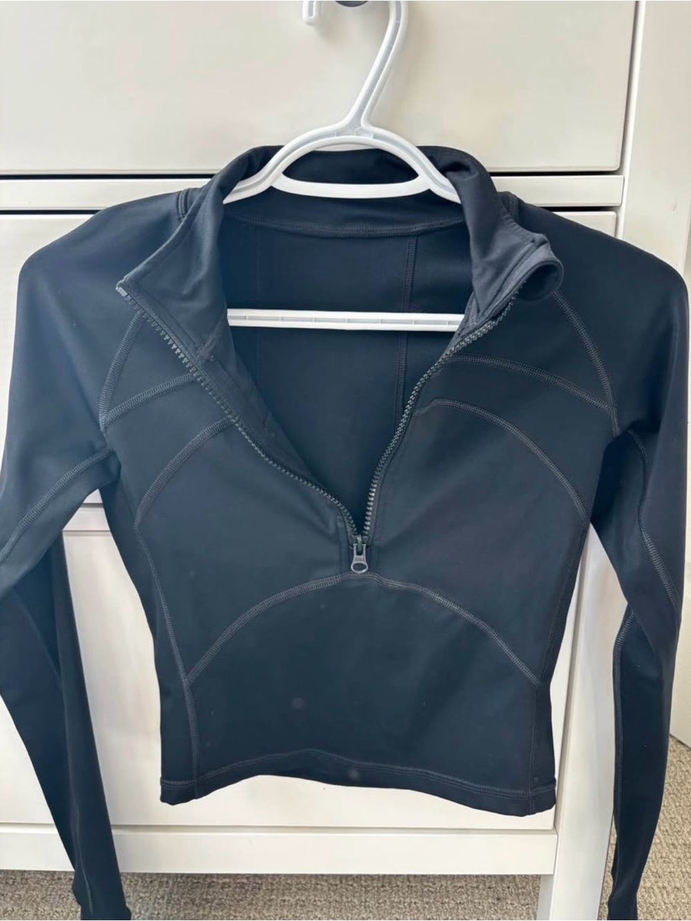 Amazon Women's Black Zip-Front Athletic Top